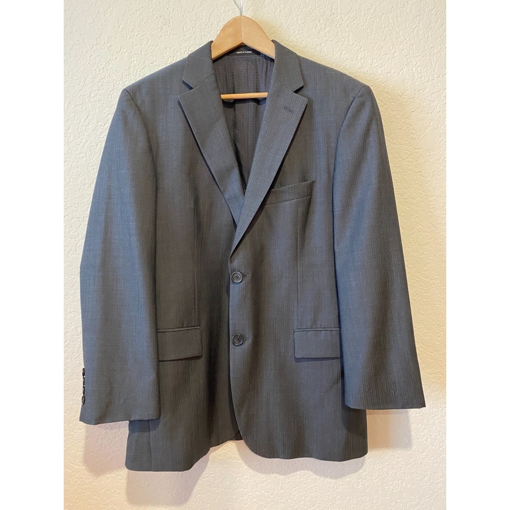 Hugo Boss Slim Fit Men's Blazer Size 40S Pasini2 Super 100 Gray Career Preppy‎